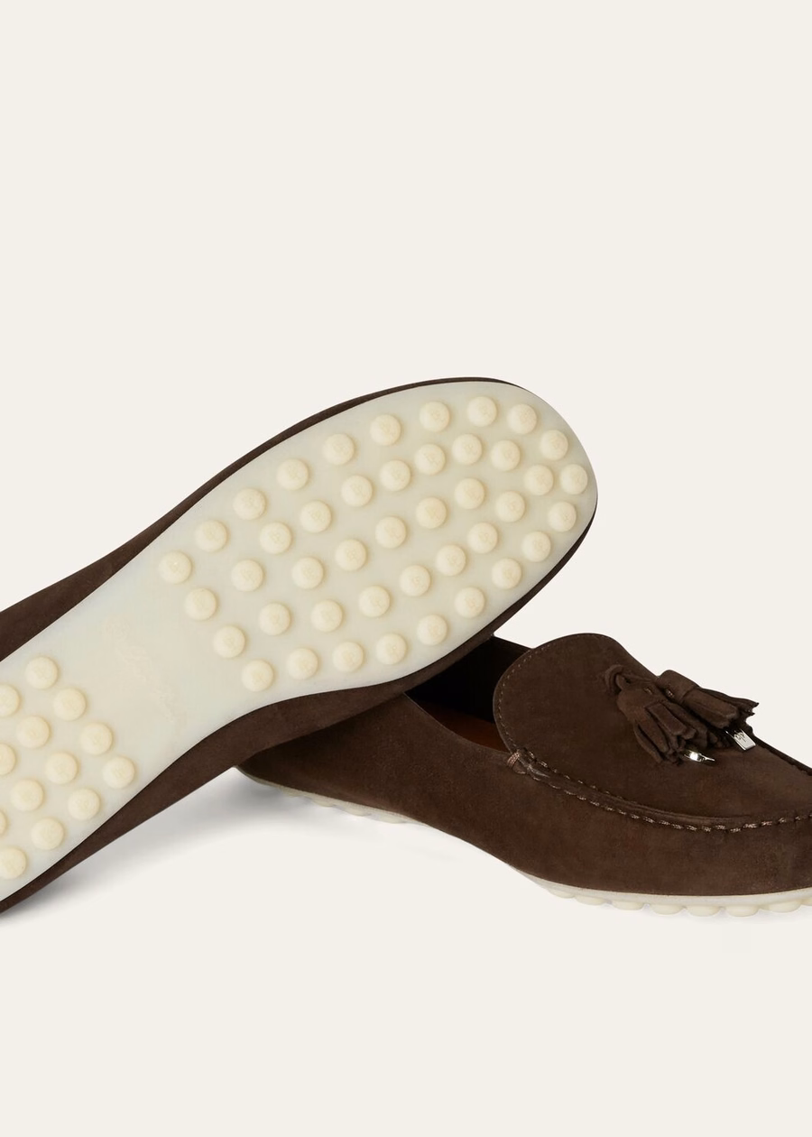 Mocassim Dot Sole Walk em camurça cor chocolate de cabra
