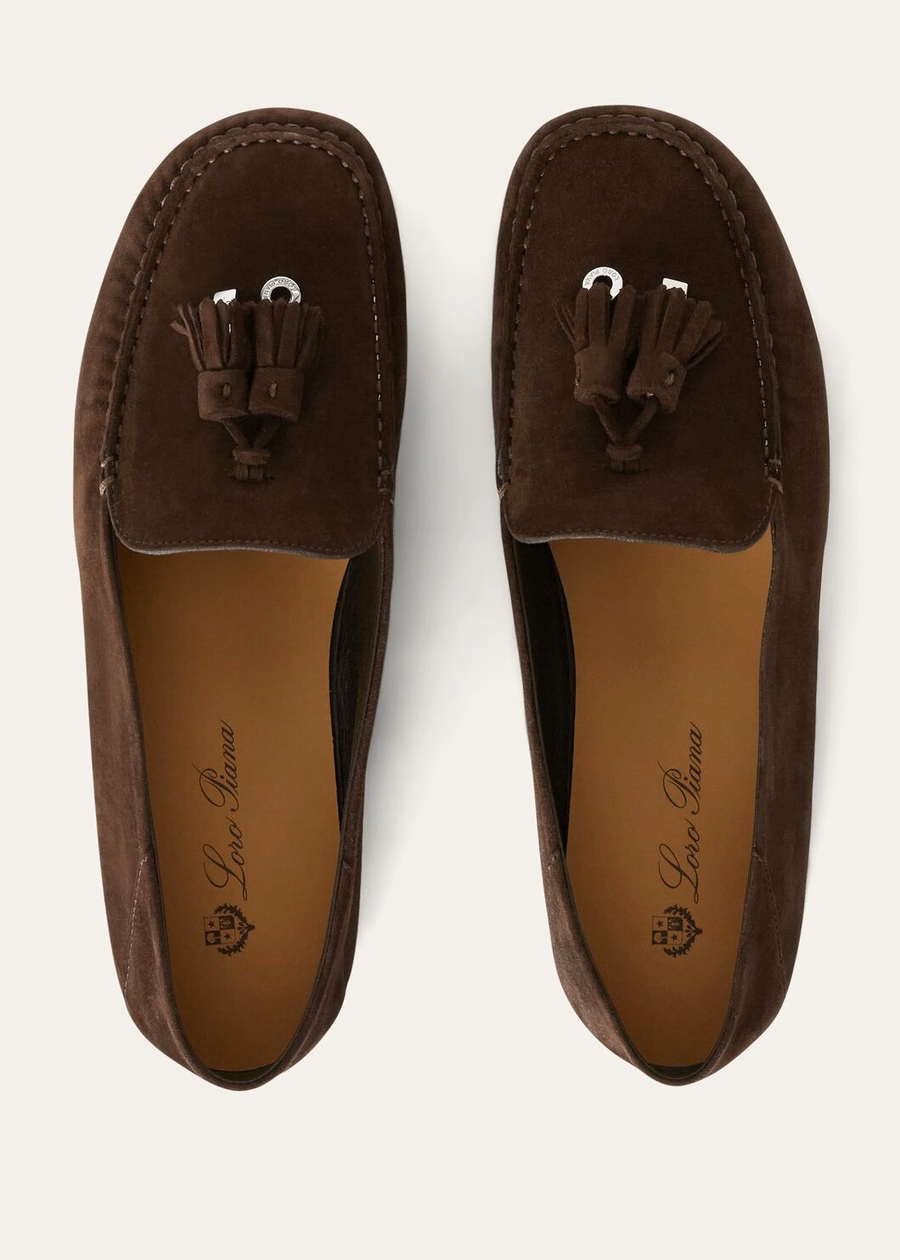 Mocassim Dot Sole Walk em camurça cor chocolate de cabra
