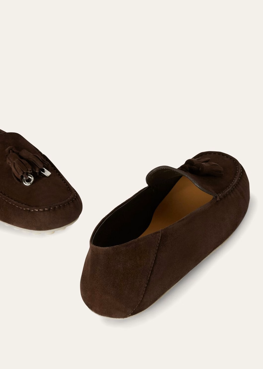 Mocassim Dot Sole Walk em camurça cor chocolate de cabra