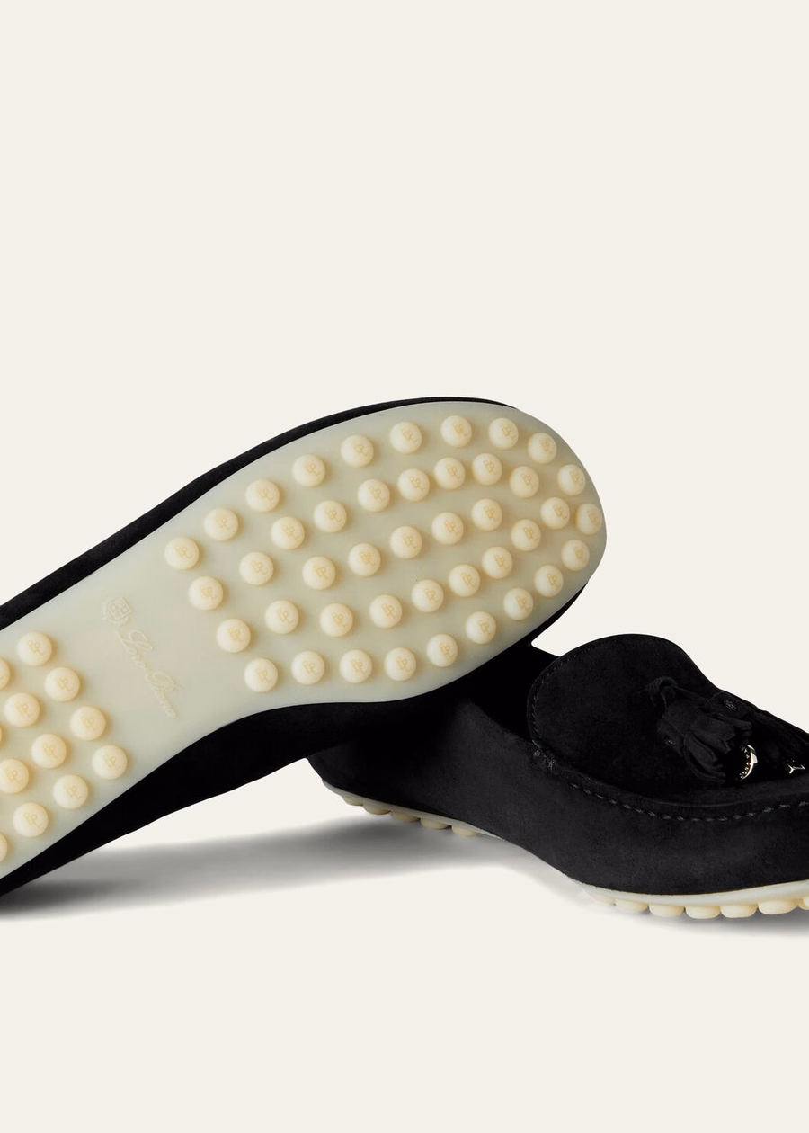 Mocassim Dot Sole Walk em camurça de cabra caviar