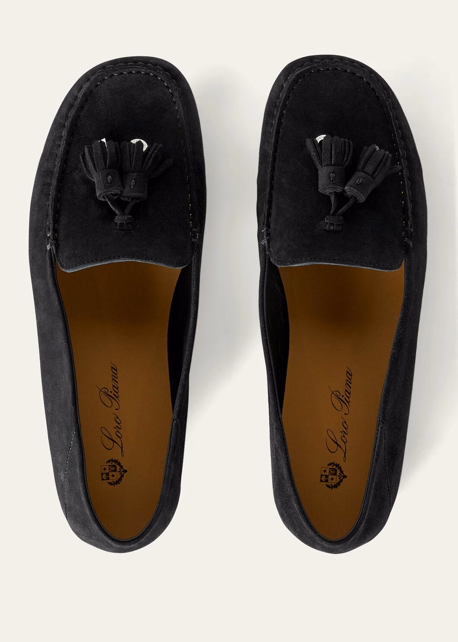 Mocassim Dot Sole Walk em camurça de cabra caviar