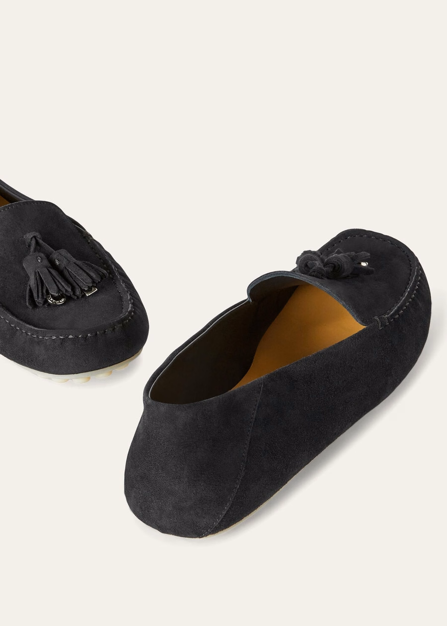 Mocassim Dot Sole Walk em camurça de cabra caviar