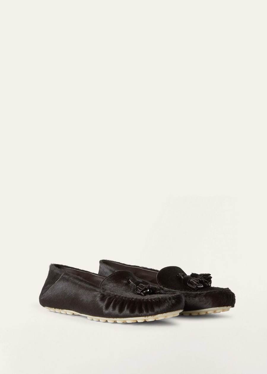 Mocassim Dot Sole Walk em pele de vitelo, cor chocolate