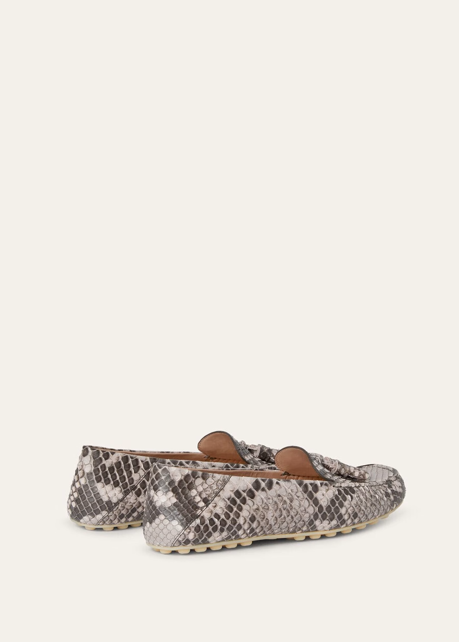 Mocassim Dot Sole Walk em couro Python Lilac Macaron