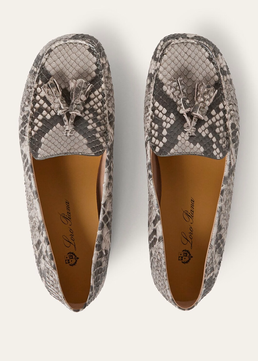 Mocassim Dot Sole Walk em couro Python Lilac Macaron