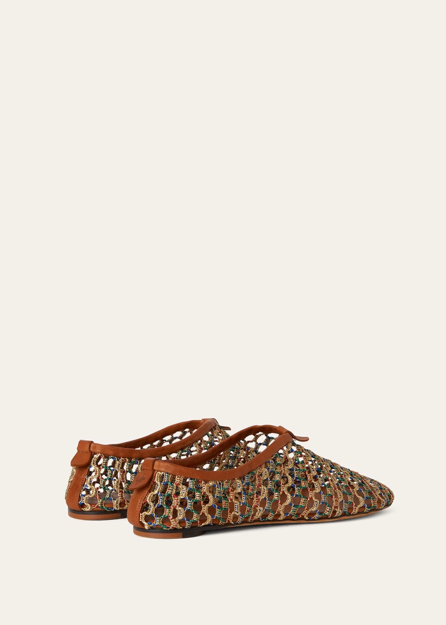Mocassim plano e macio em microfibra, estilo resort, multicolorido.