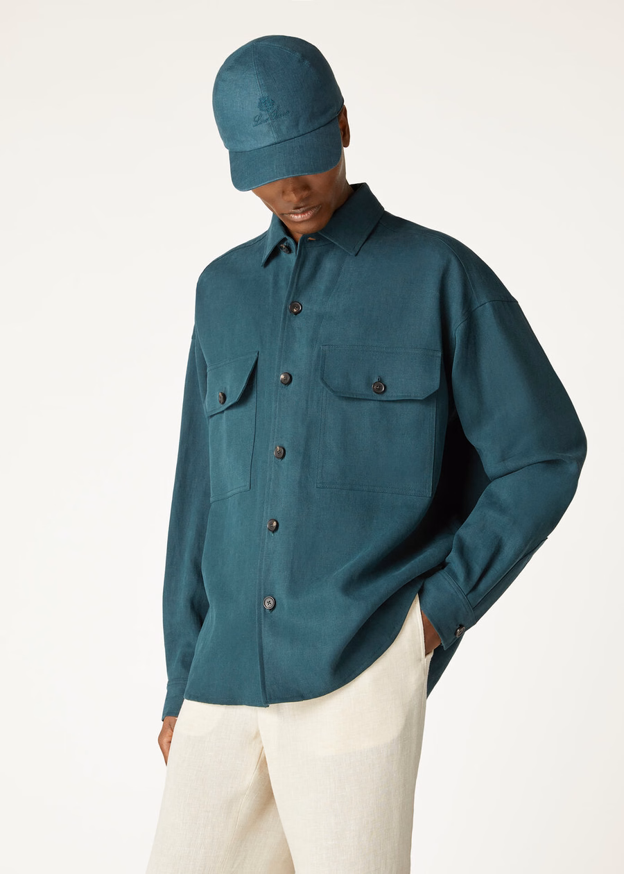 Camisa Vincenzo Extra na cor verde-mar profundo