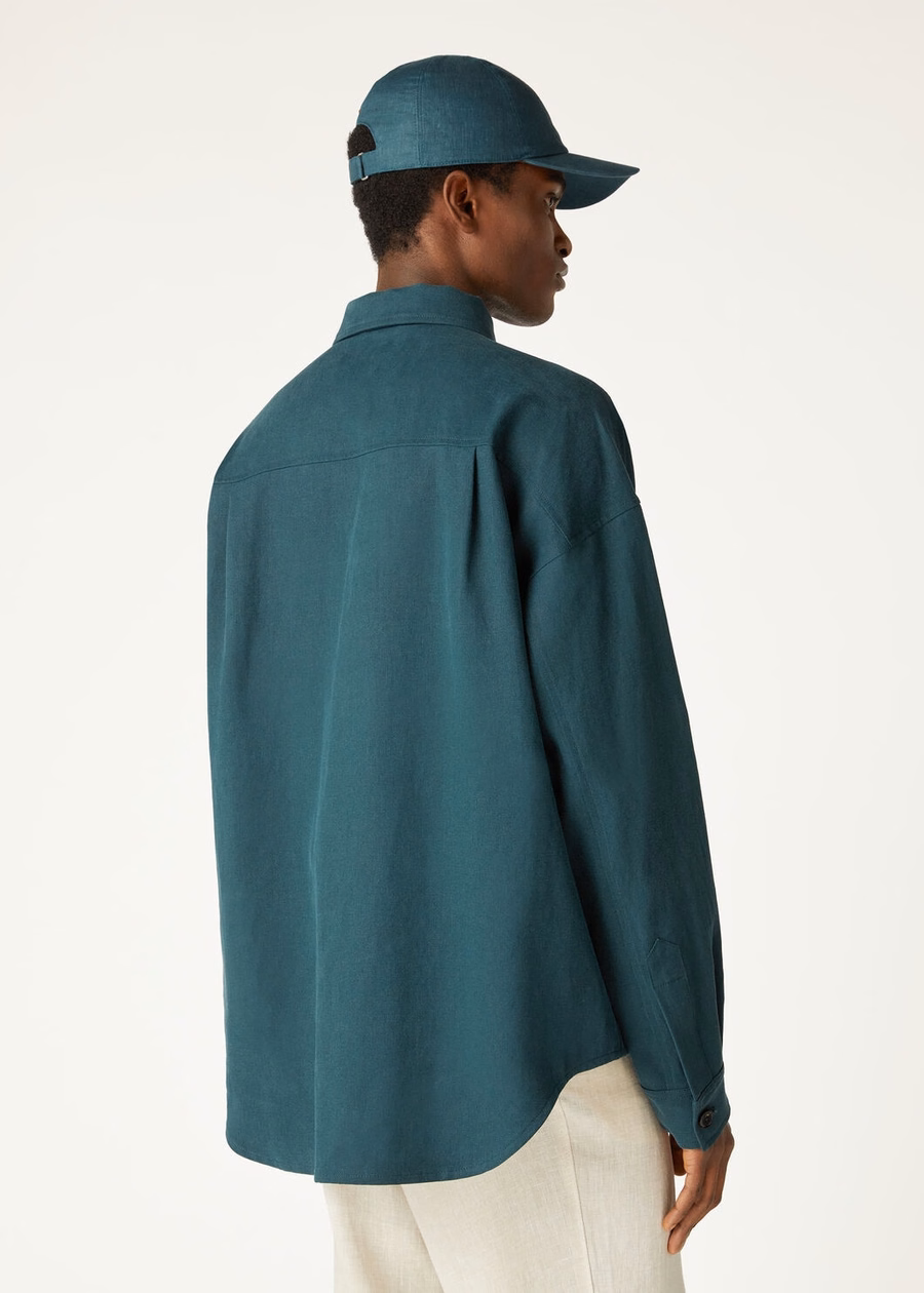 Camisa Vincenzo Extra na cor verde-mar profundo