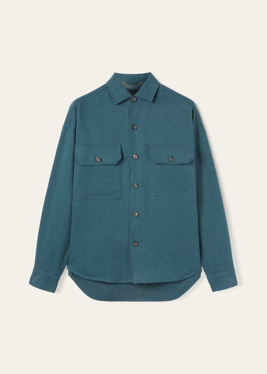 Camisa Vincenzo Extra na cor verde-mar profundo