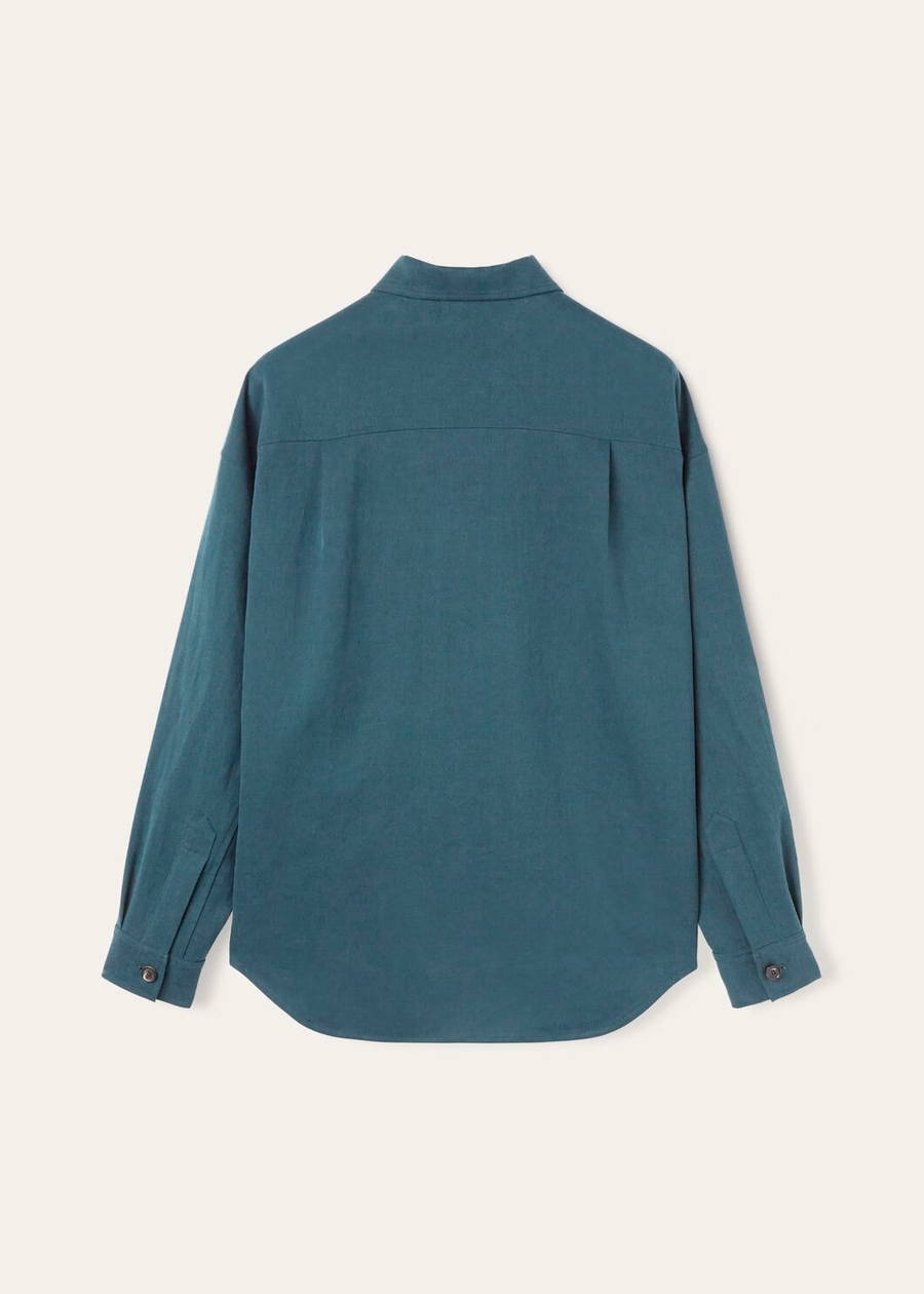 Camisa Vincenzo Extra na cor verde-mar profundo