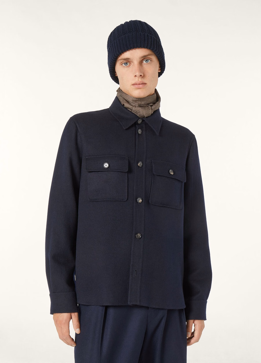 Camisa oversized azul marinho Jim Cashmere
