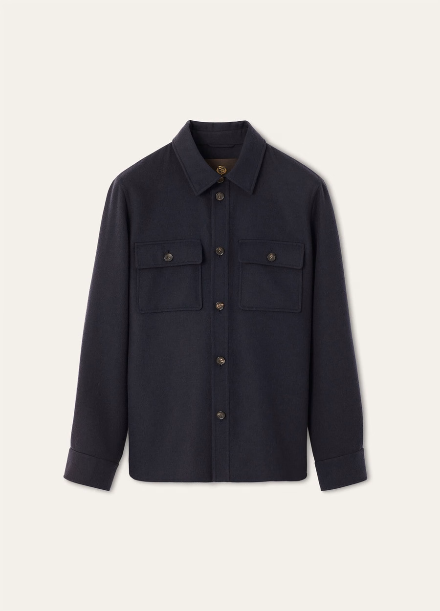 Camisa oversized azul marinho Jim Cashmere