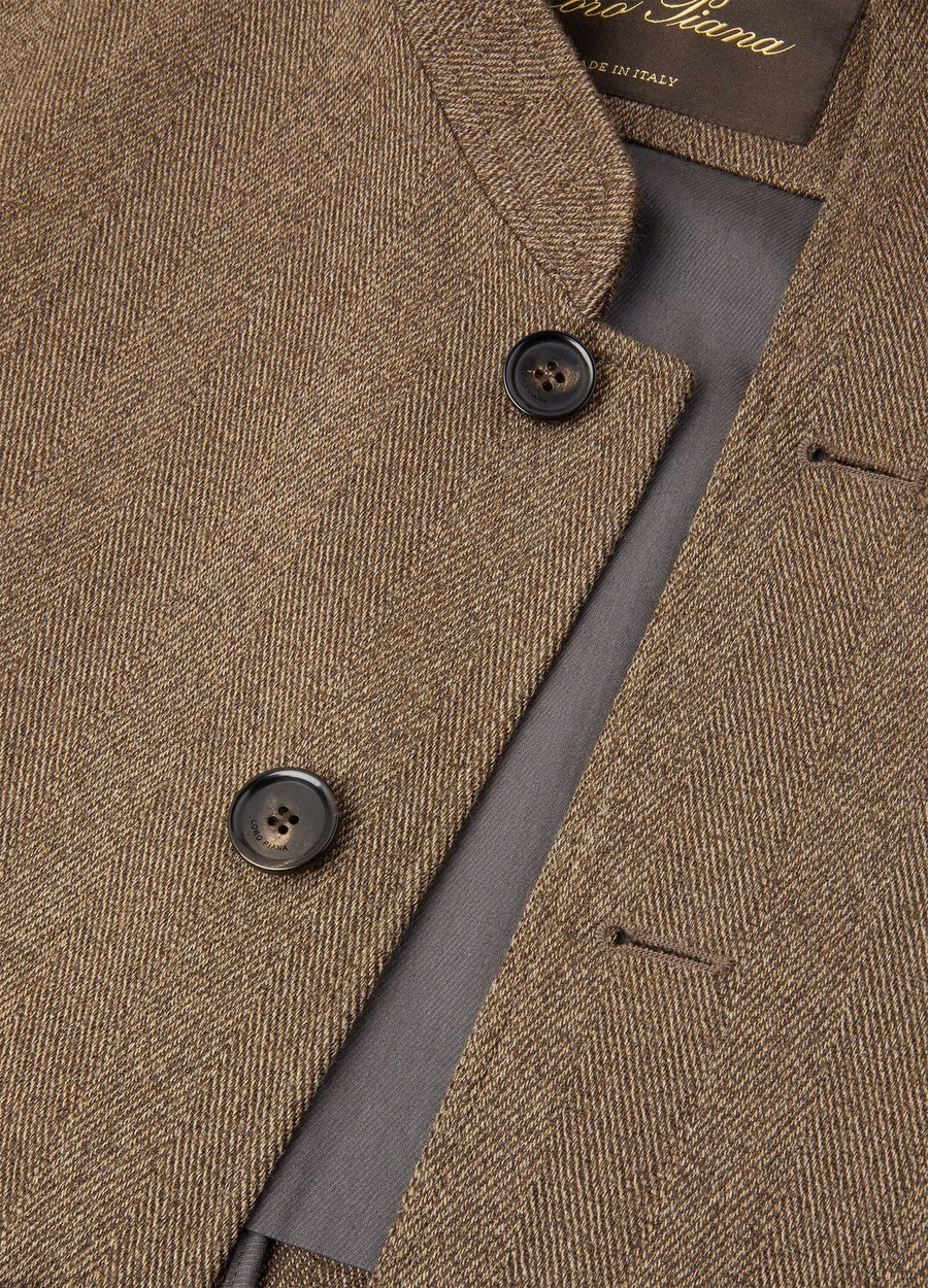 Jaqueta Vienna de Lã Virgem - Rain System® Marrom Mouliné