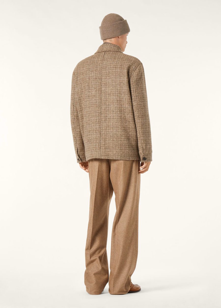Casaco Devis Caban em cashmere - Rain System® Tweed marrom