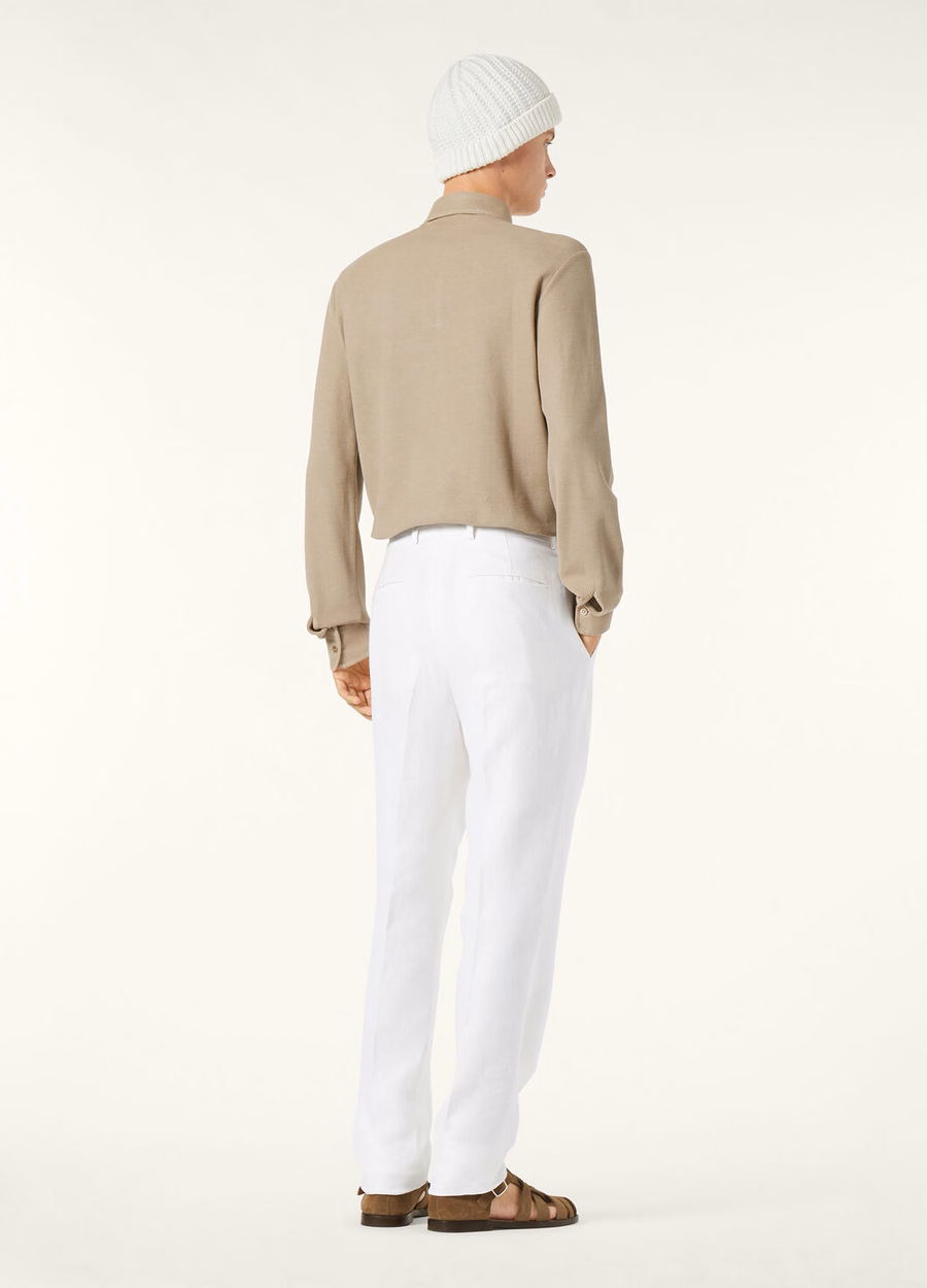 Camisa polo de algodão bege quartzito