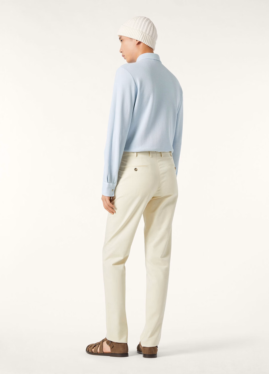 Camisa polo de algodão azul-violeta