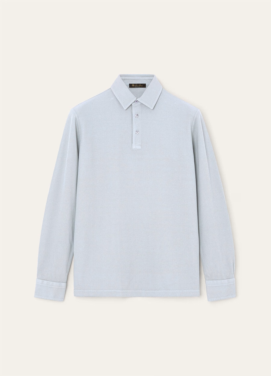 Camisa polo de algodão azul-violeta