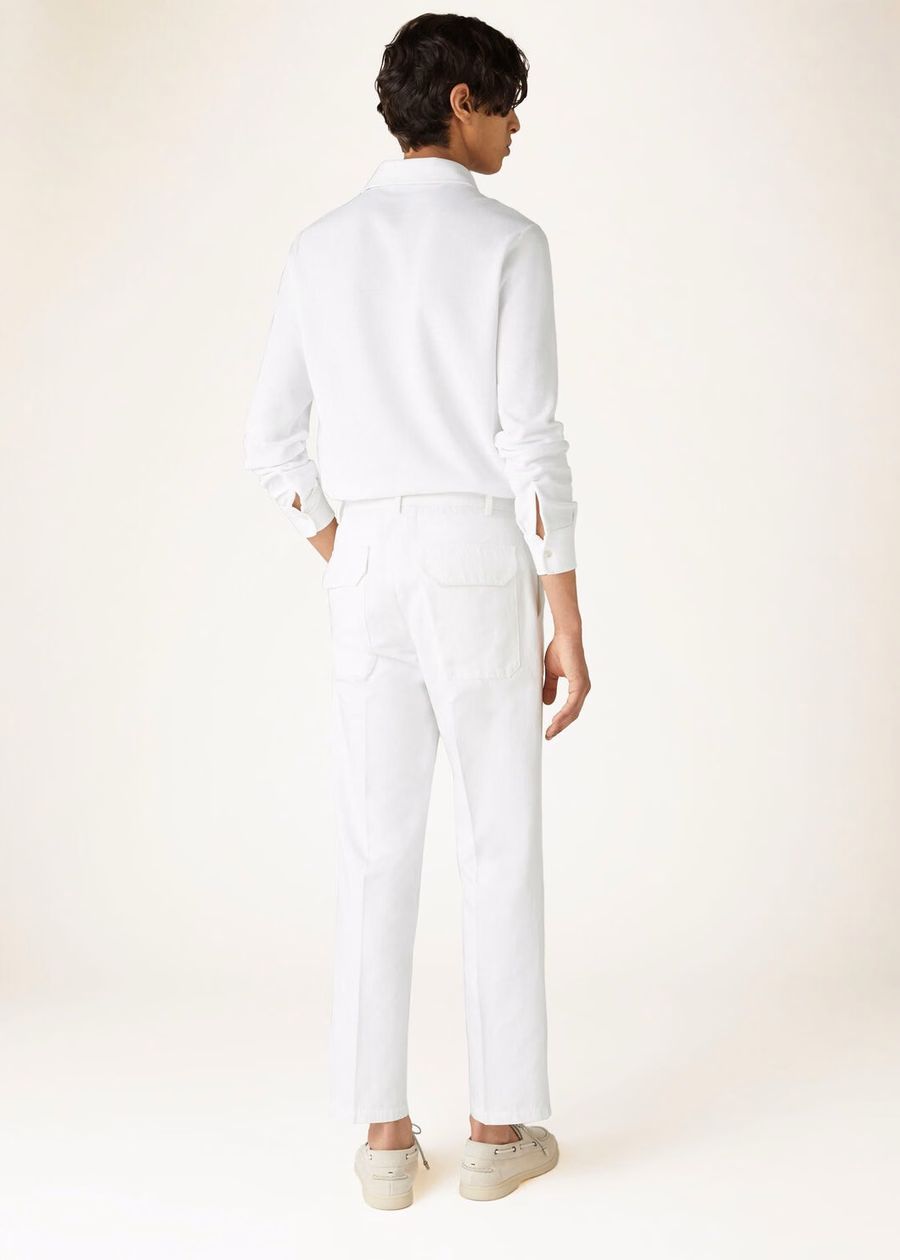 Camisa polo de algodão branco óptico