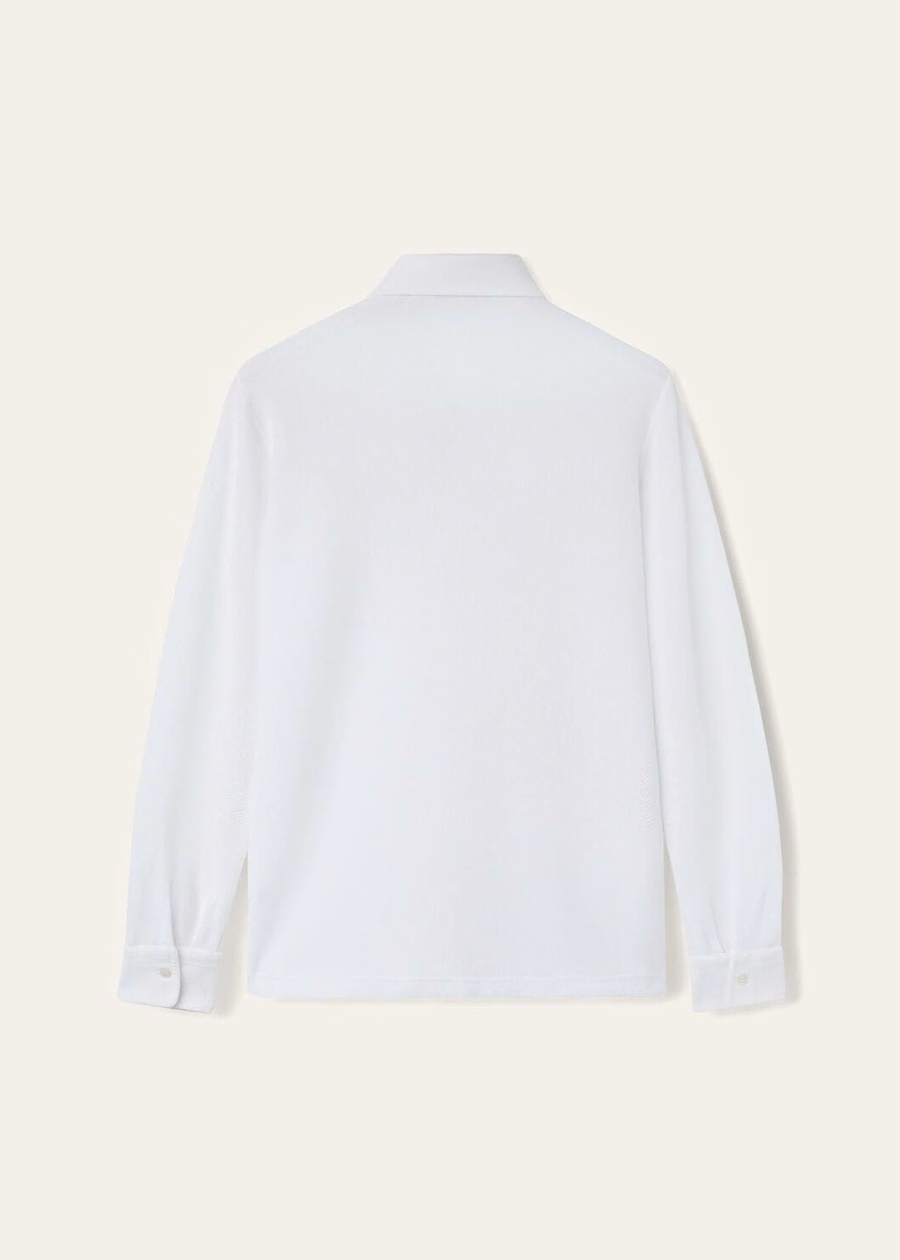 Camisa polo de algodão branco óptico