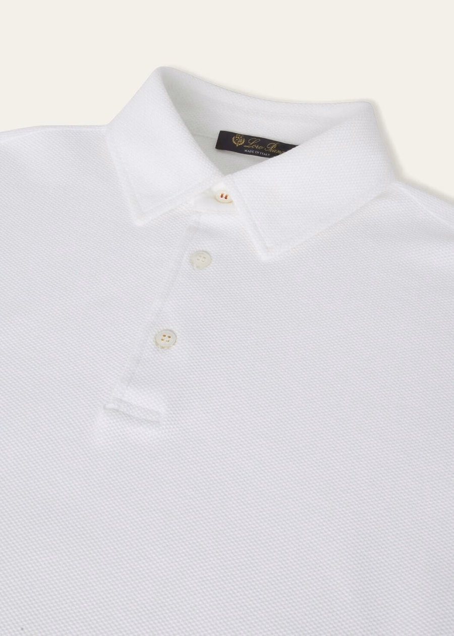 Camisa polo de algodão branco óptico