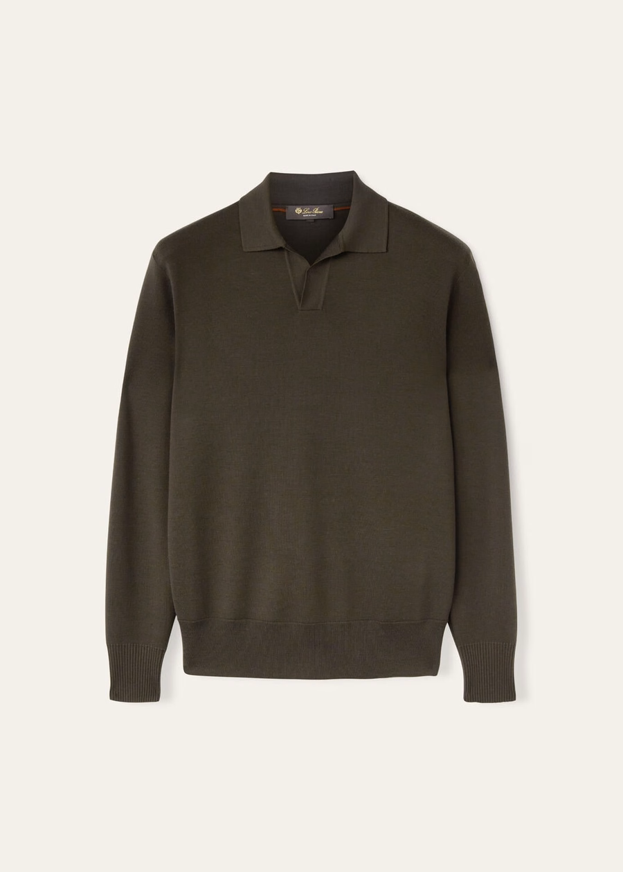 Camisa polo Wish® Wool Pine Grove com botões