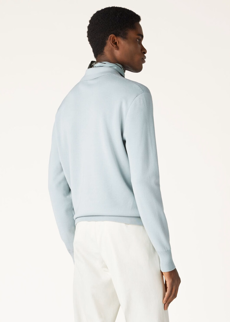 Camisa polo Wish® Wool Minty Breeze com botões