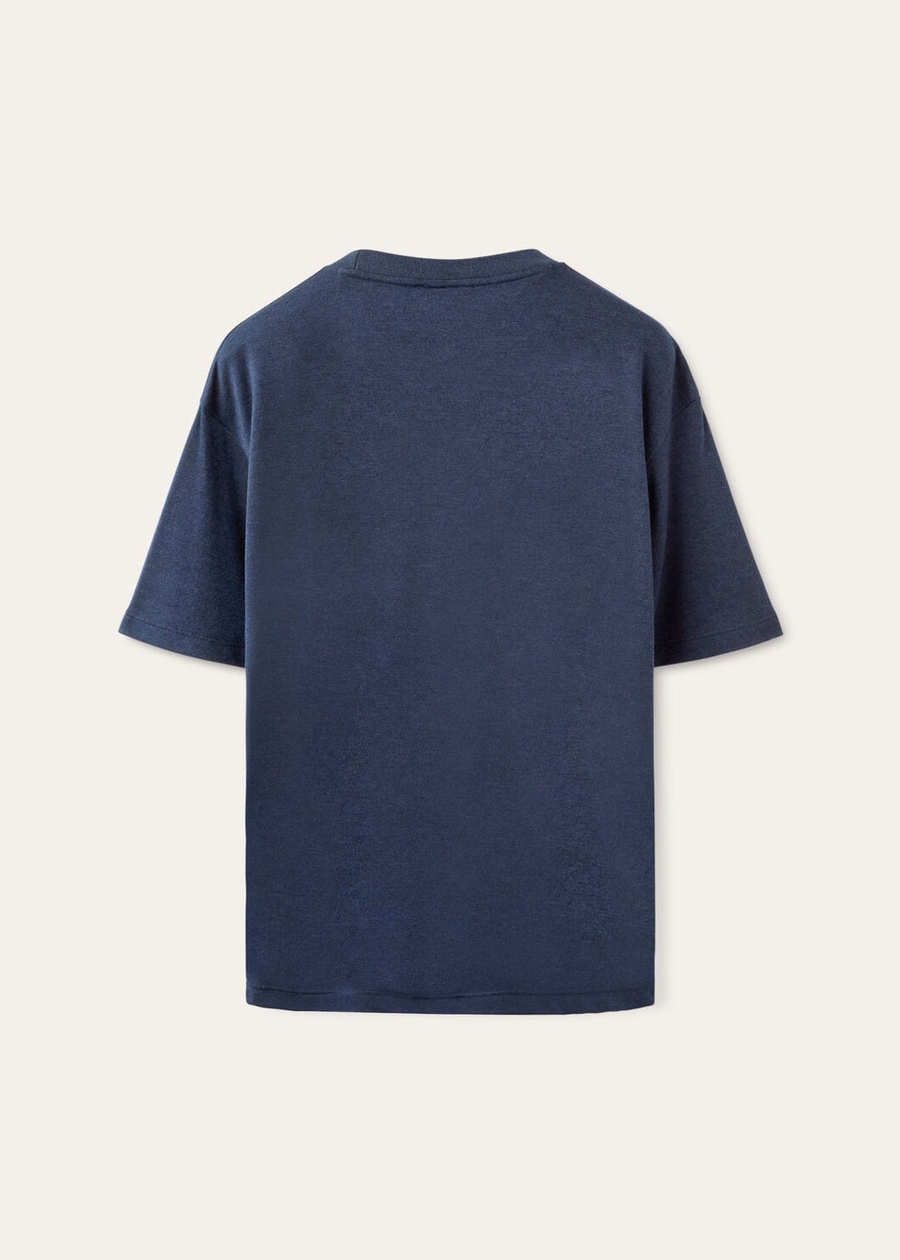Camiseta Philion de seda e cashmere com efeito degradê azul