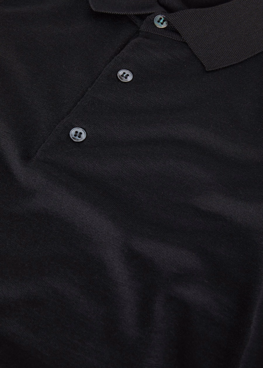 Camisa polo de lã preta Wish®