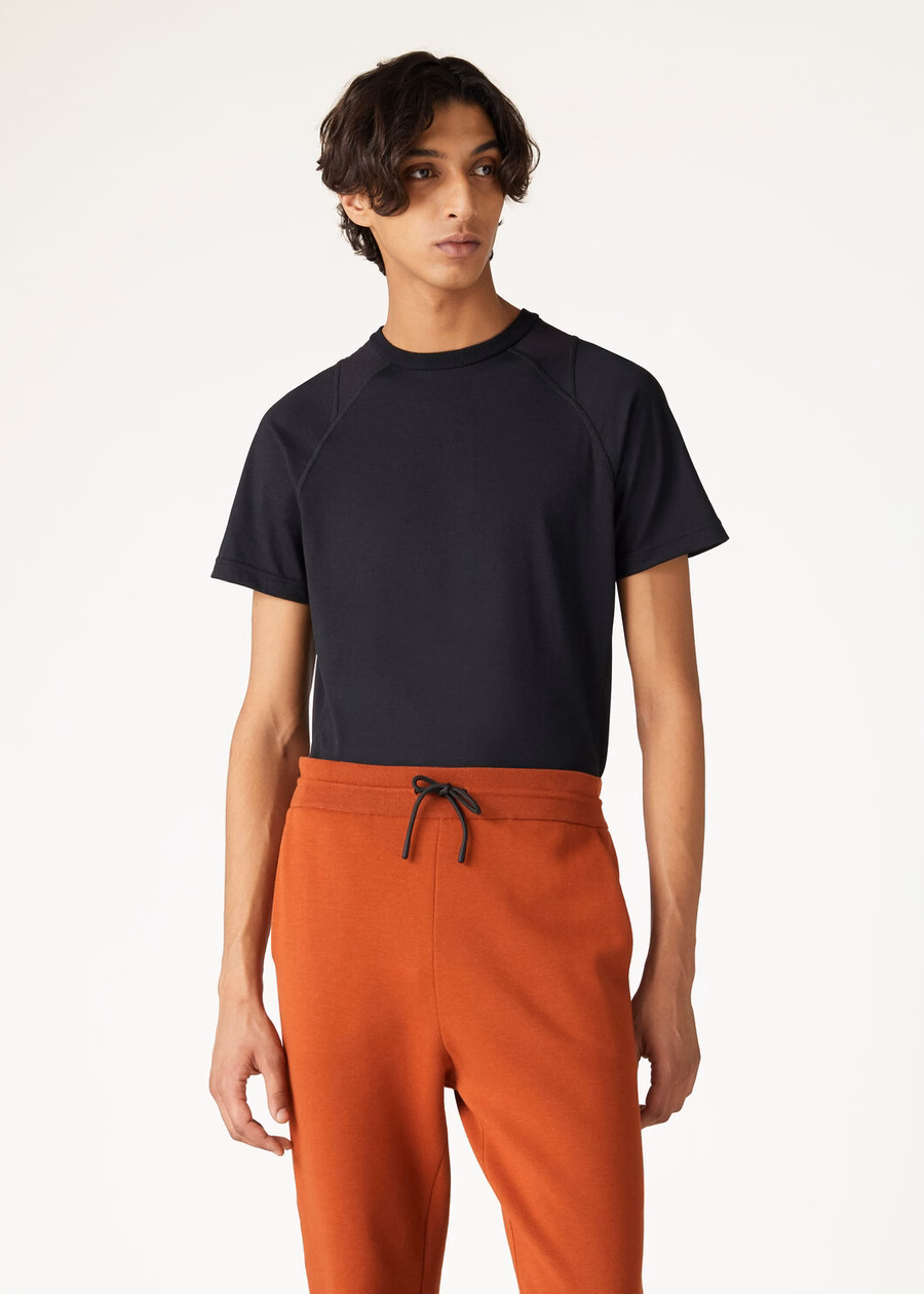 Camiseta Supramonte de microfibra de algodão preta
