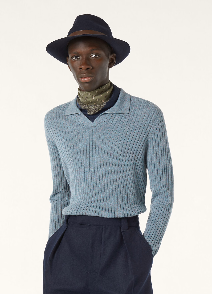 Camisa polo Lexington Baby Cashmere Sea Fog Melange