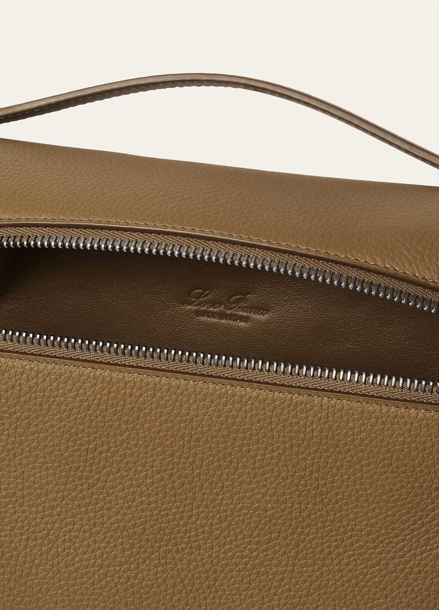 Bolsa adicional L29 em pele de vitelo granulada com alcaparras salgadas/Ônix
