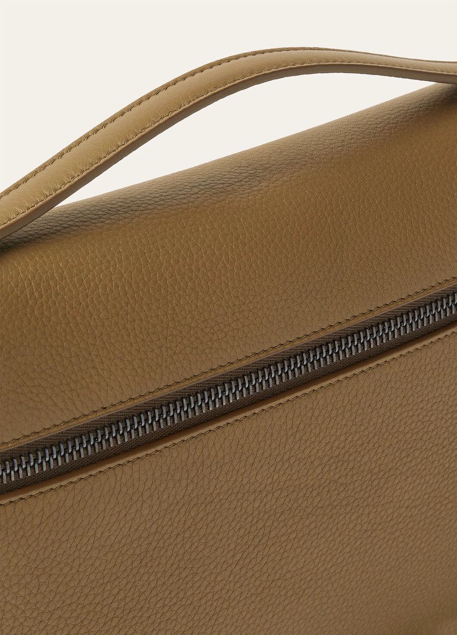 Bolsa adicional L29 em pele de vitelo granulada com alcaparras salgadas/Ônix