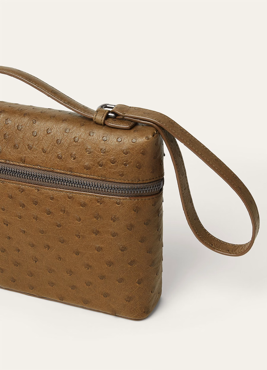 Capa adicional L29 em couro de avestruz, alcaparras salgadas/ônix