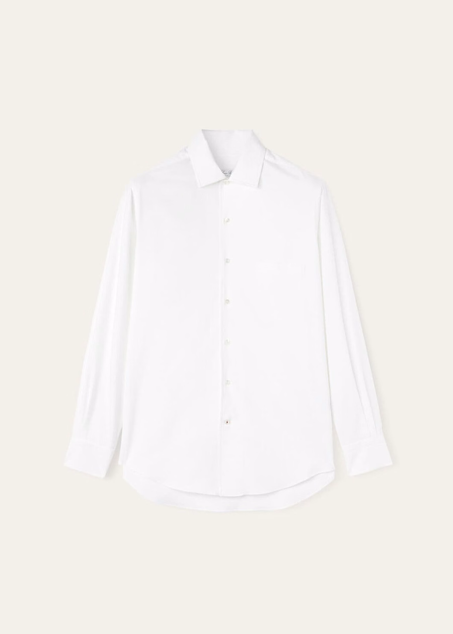 Camisa de algodão Andre, branca ótica