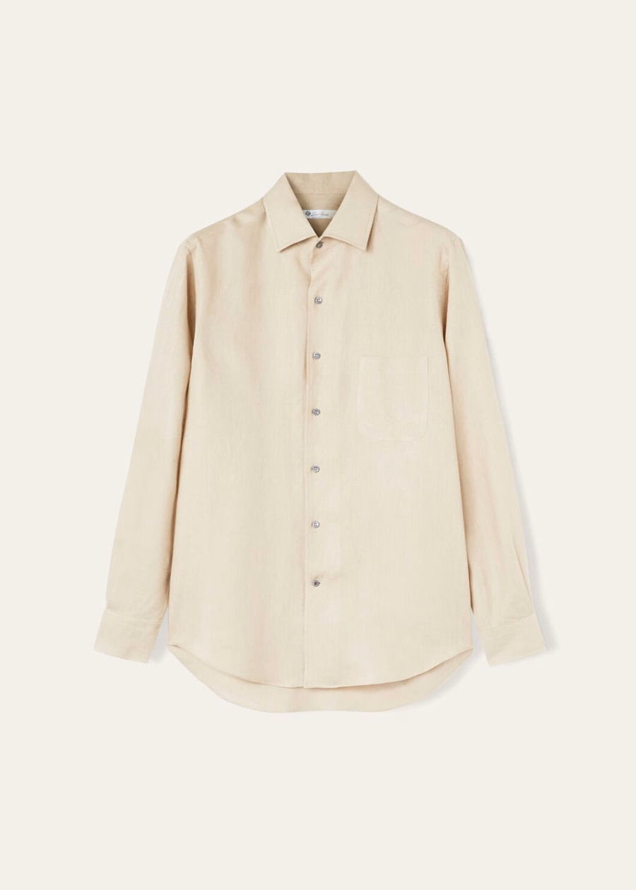 Camisa Andre de linho em tom taupe terroso