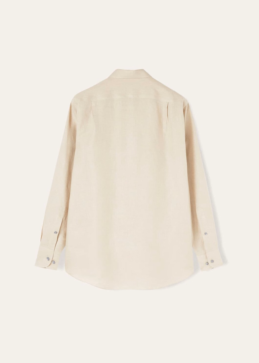 Camisa Andre de linho em tom taupe terroso