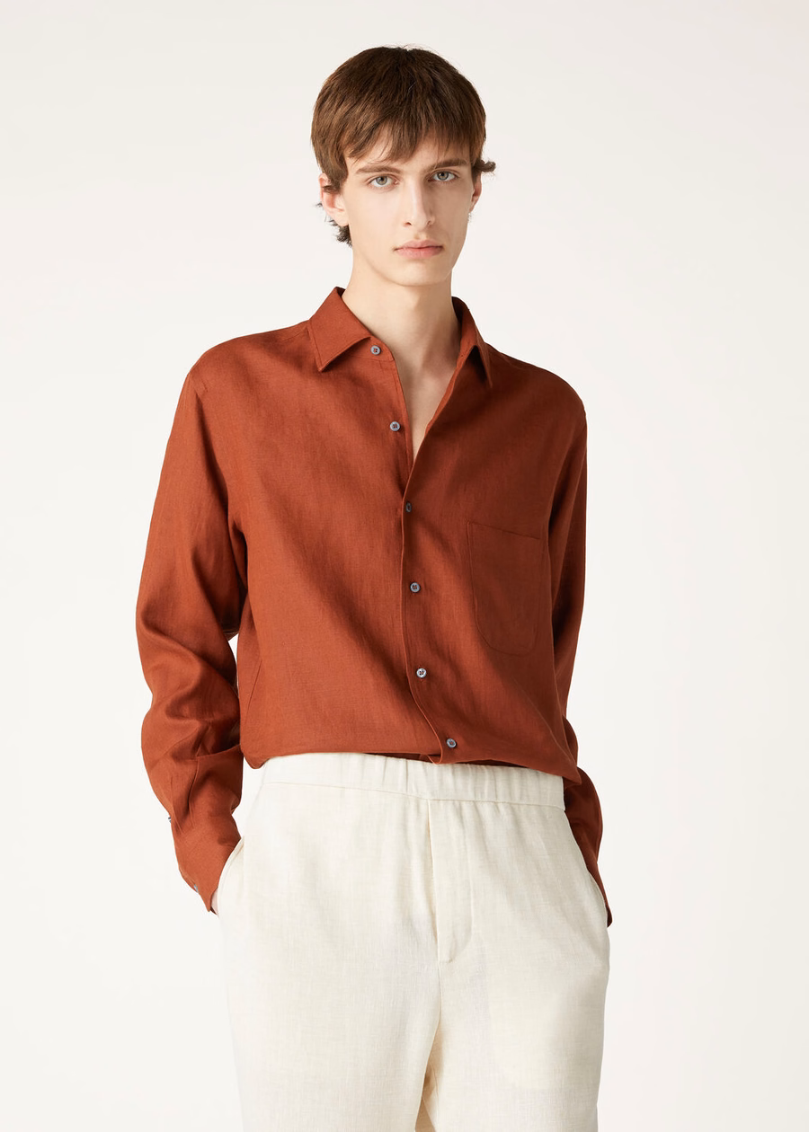 Camisa Andre em cúrcuma escura