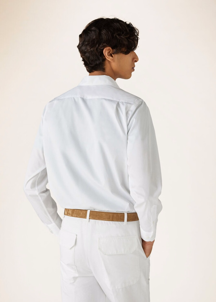 Camisa de algodão Andre, branca ótica