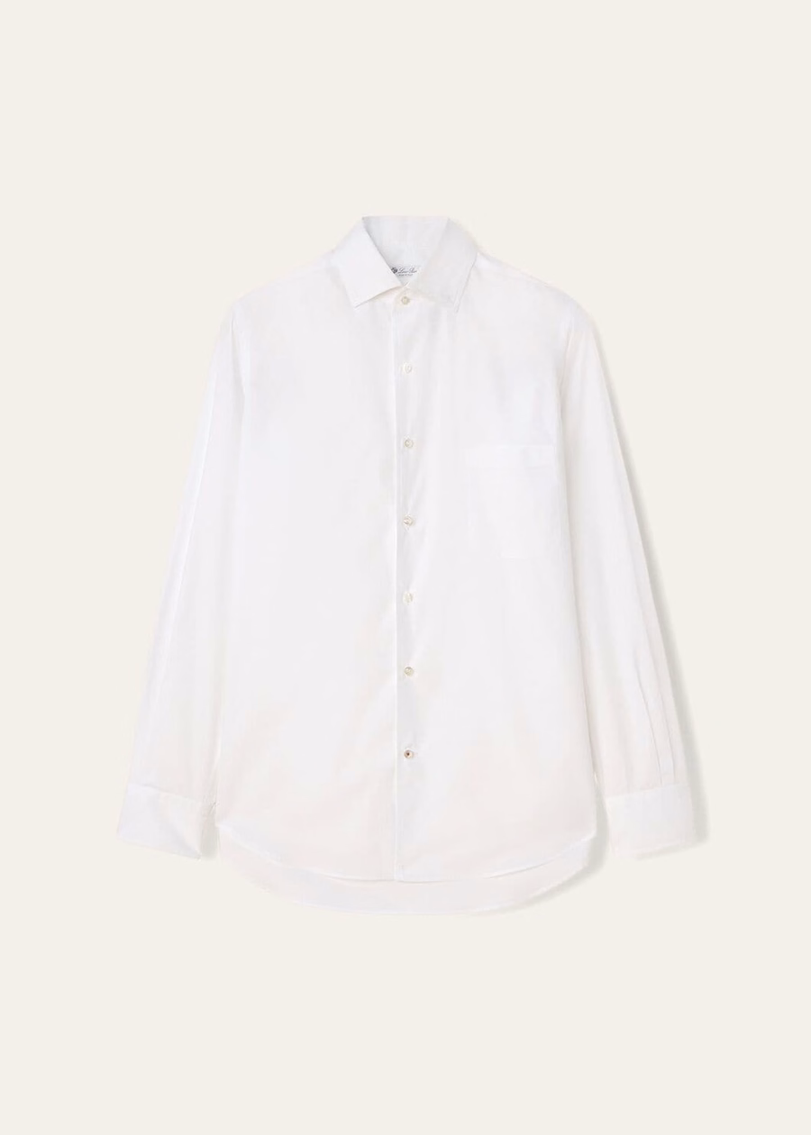 Camisa de algodão Andre, branca ótica