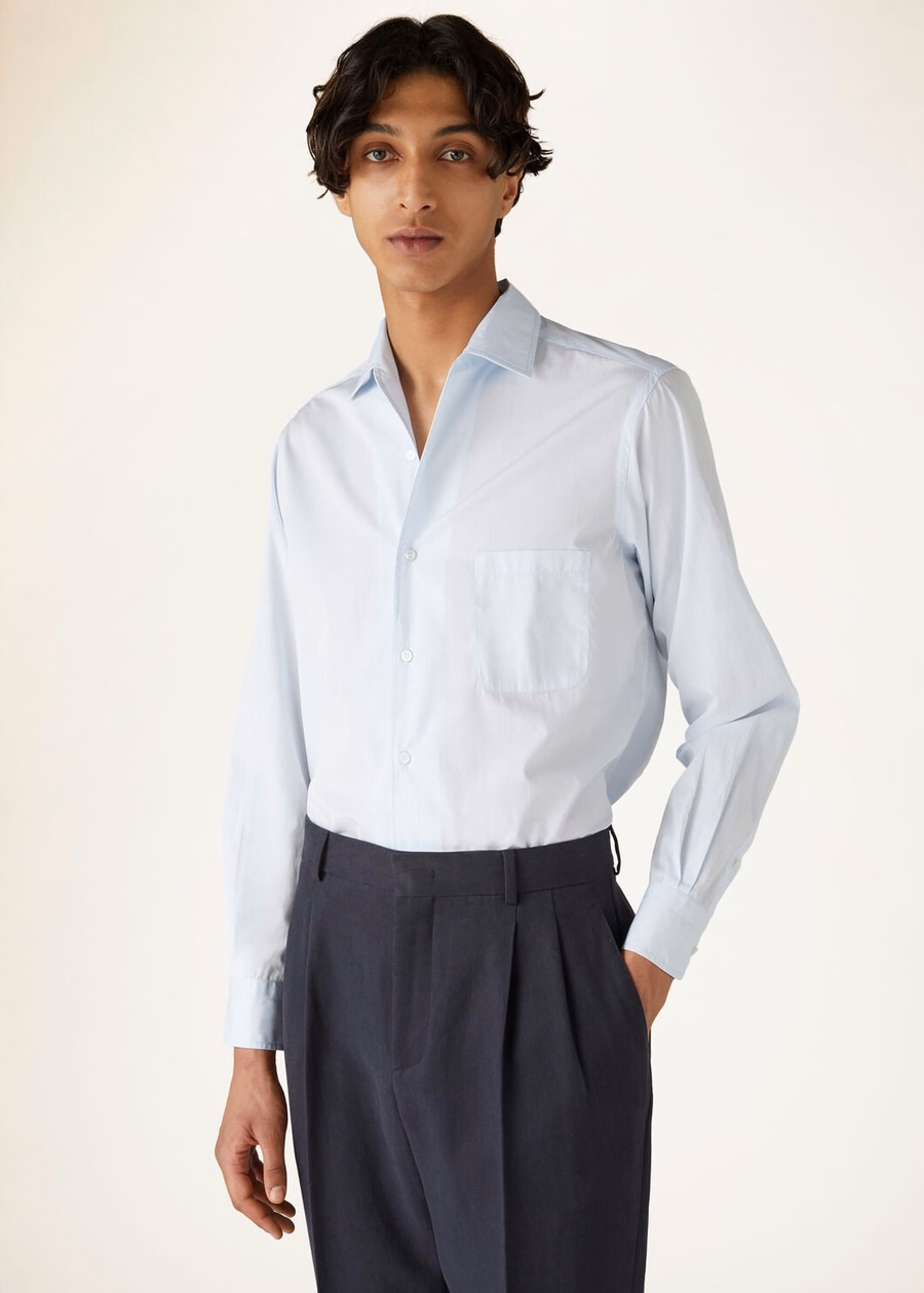 Camisa de algodão Andre azul