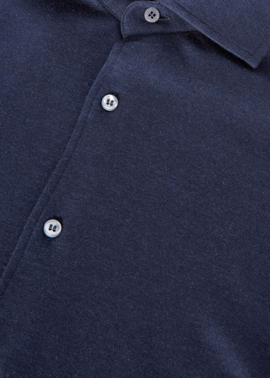 Camisa Andrew de seda e cashmere com efeito degradê azul