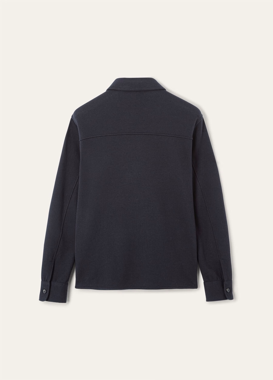 Camisa Whitney em algodão, seda e cashmere, azul marinho.