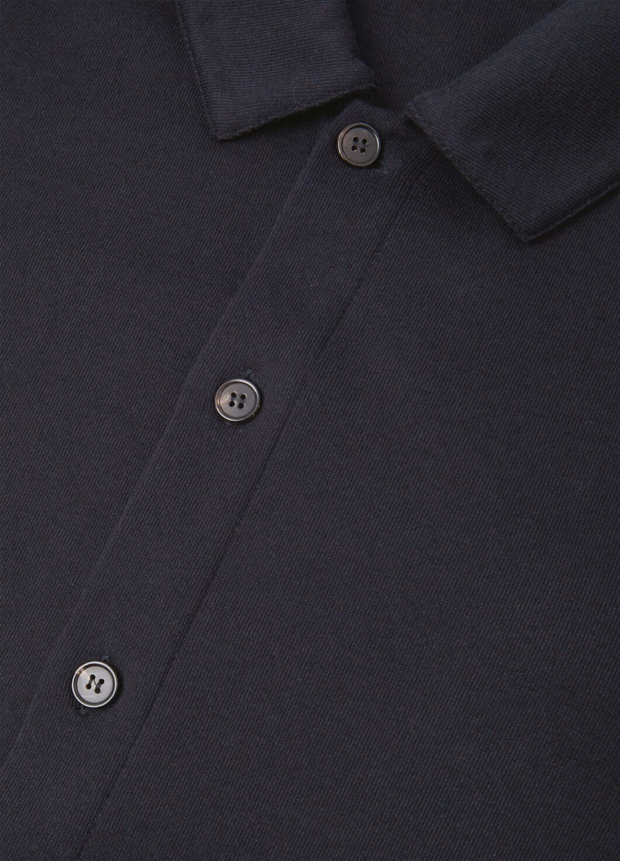 Camisa Whitney em algodão, seda e cashmere, azul marinho.