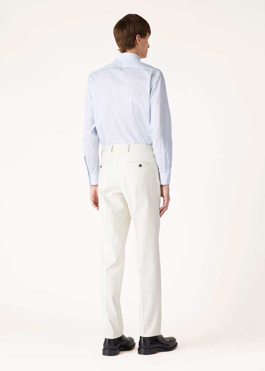 Camisa Filippo de algodão com listras celestiais do céu