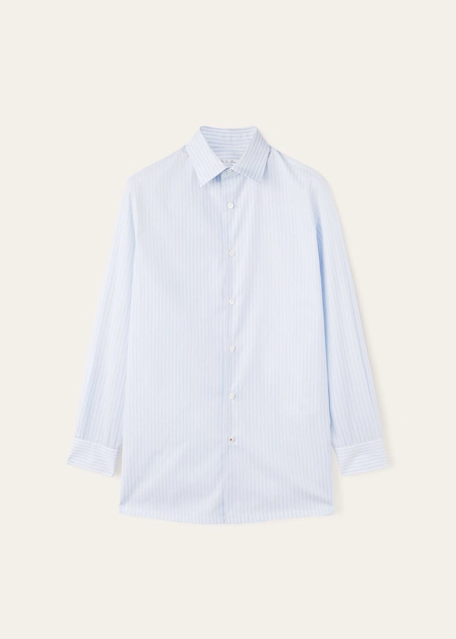 Camisa Filippo de algodão com listras celestiais do céu