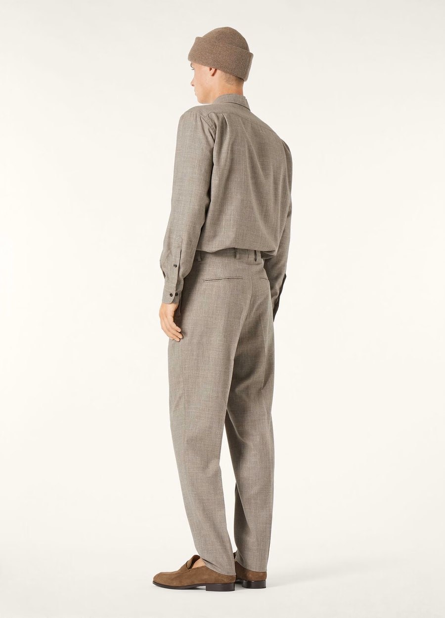 Camisa Andre em Nera® Pecora Silk Berry Brown