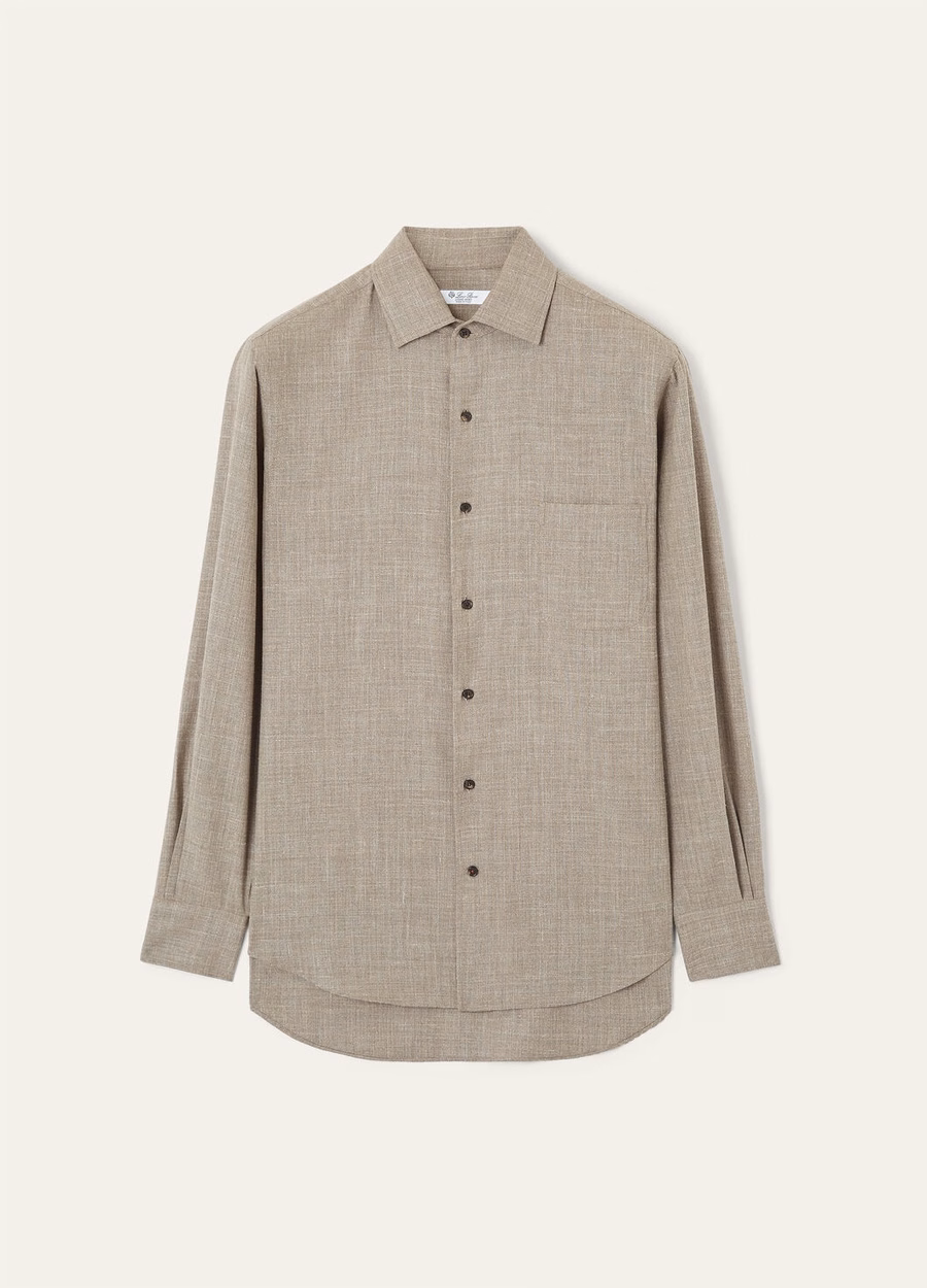 Camisa Andre em Nera® Pecora Silk Berry Brown