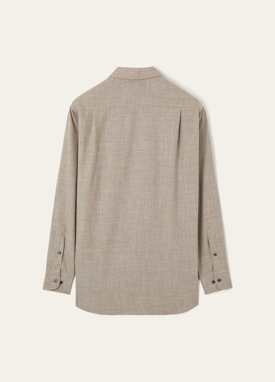 Camisa Andre em Nera® Pecora Silk Berry Brown