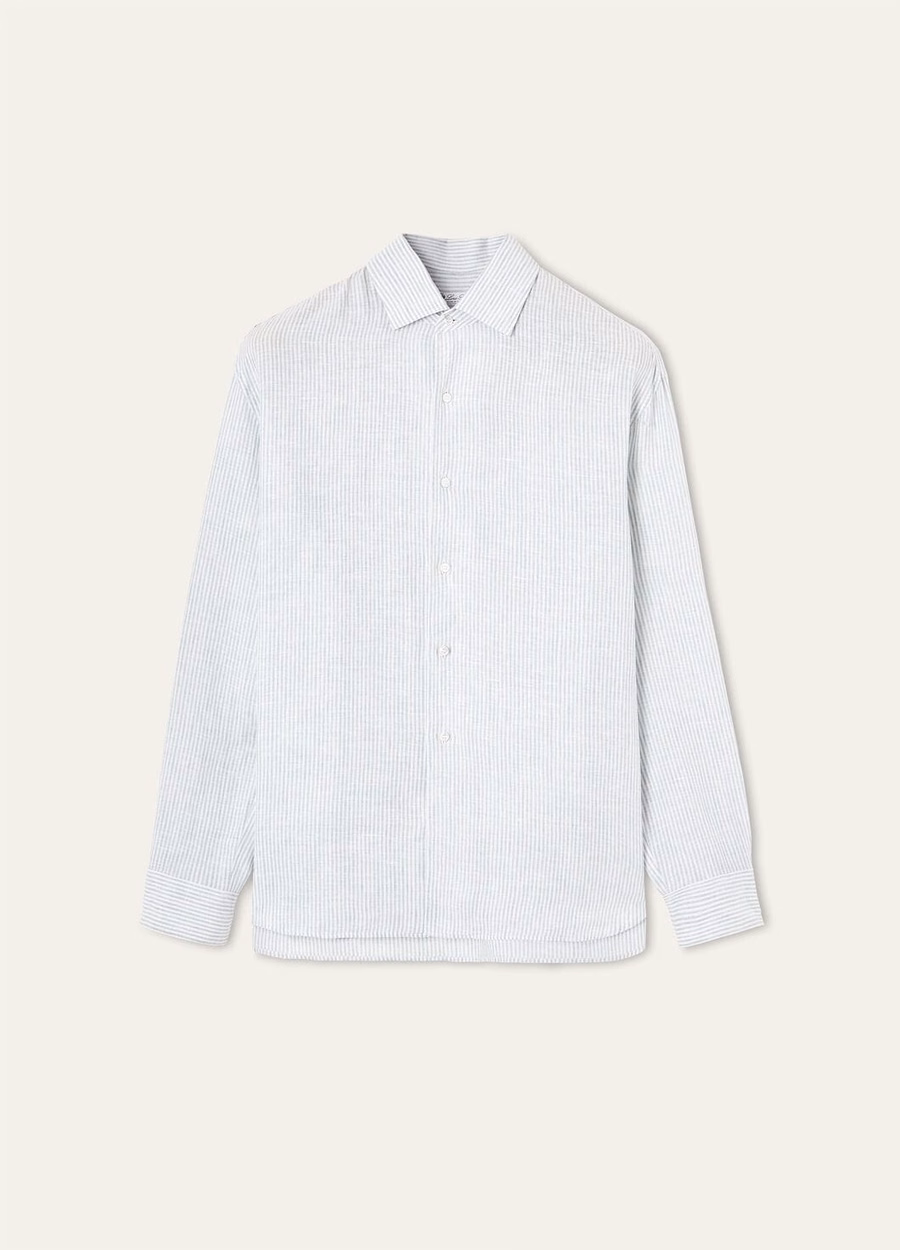 Camisa Raffaele em listras almíscar pastel