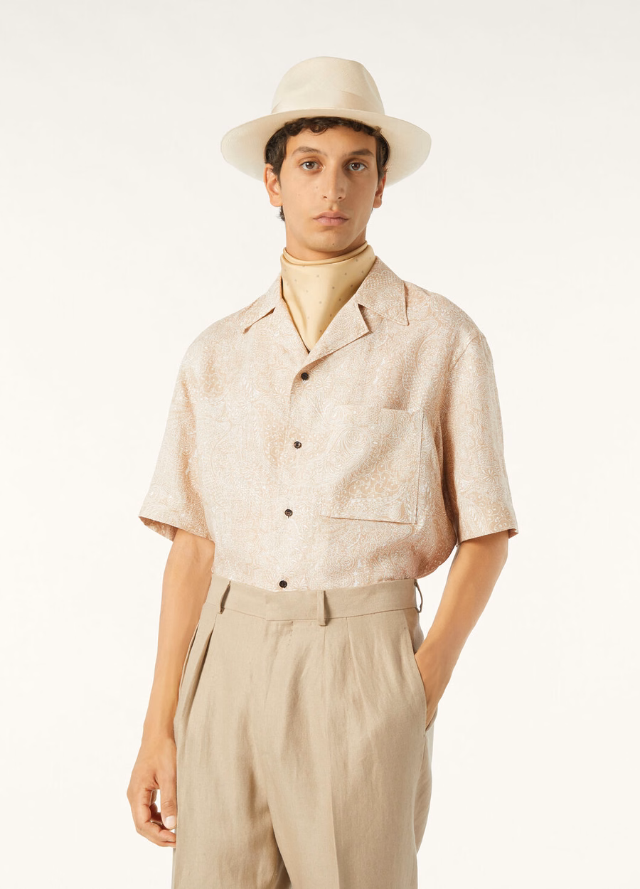 Camisa Federico em tom âmbar/pinhão